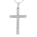 .22ct Diamond Cross Religious Pendant 14KT White Gold