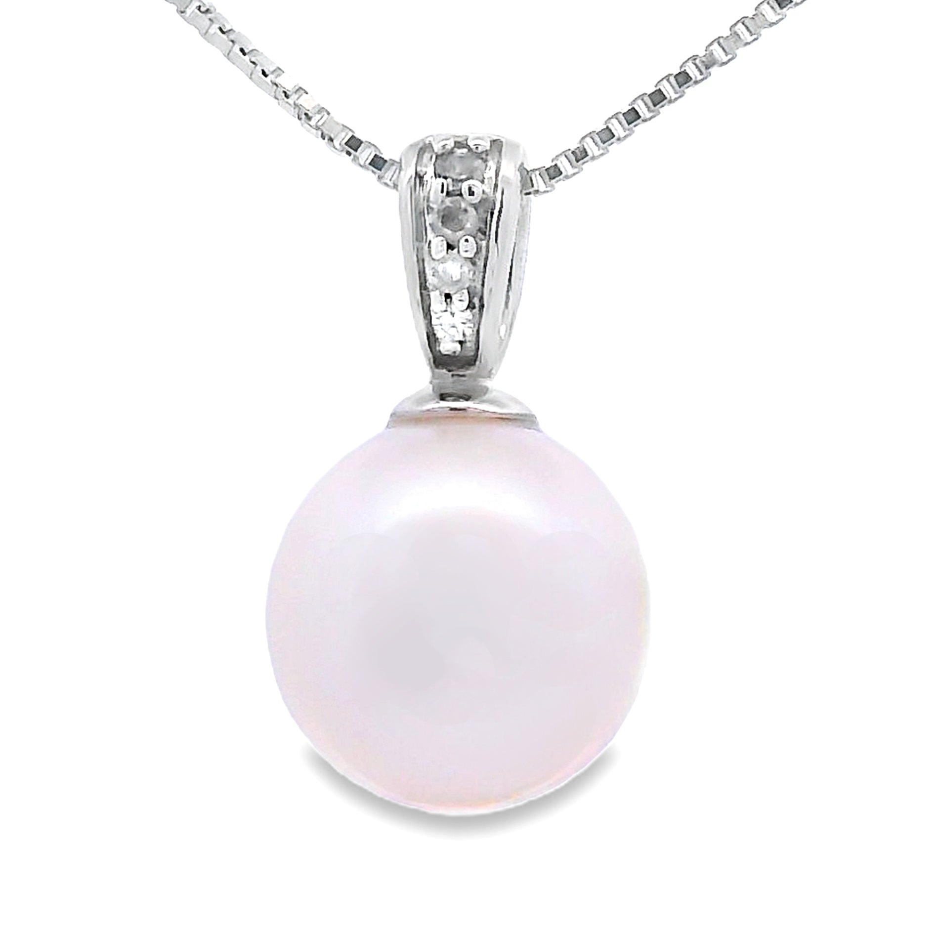 .01ct Pearl Diamond Fashion Pendants 10KT White Gold