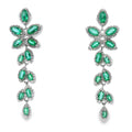 2.02ct Emerald Zircon Dangle Earrings Sterling Silver
