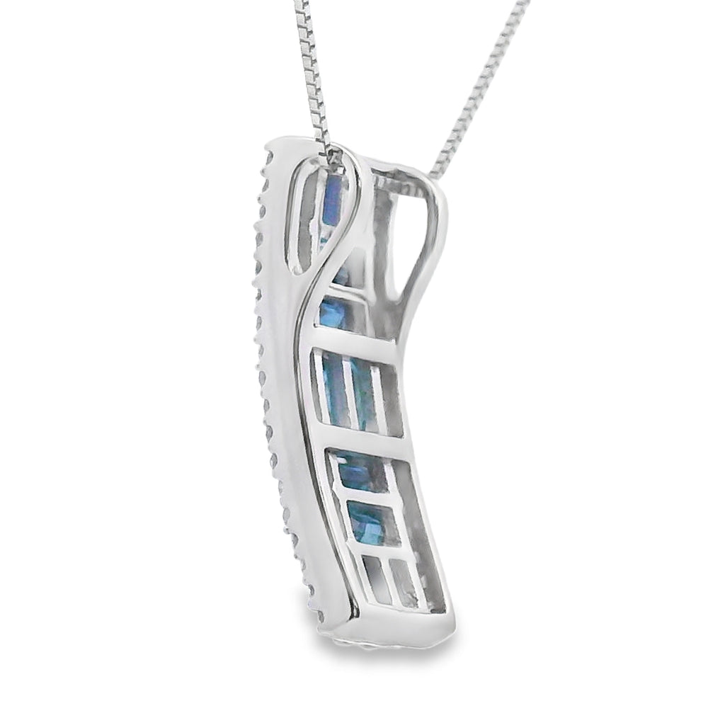 Sapphire Diamond Fashion Pendants 14KT White Gold