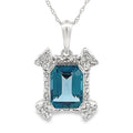 London Blue Topaz Fashion Pendants 10KT White Gold