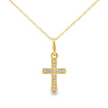 .05ct Diamond Cross Religious Pendant 14KT Yellow Gold
