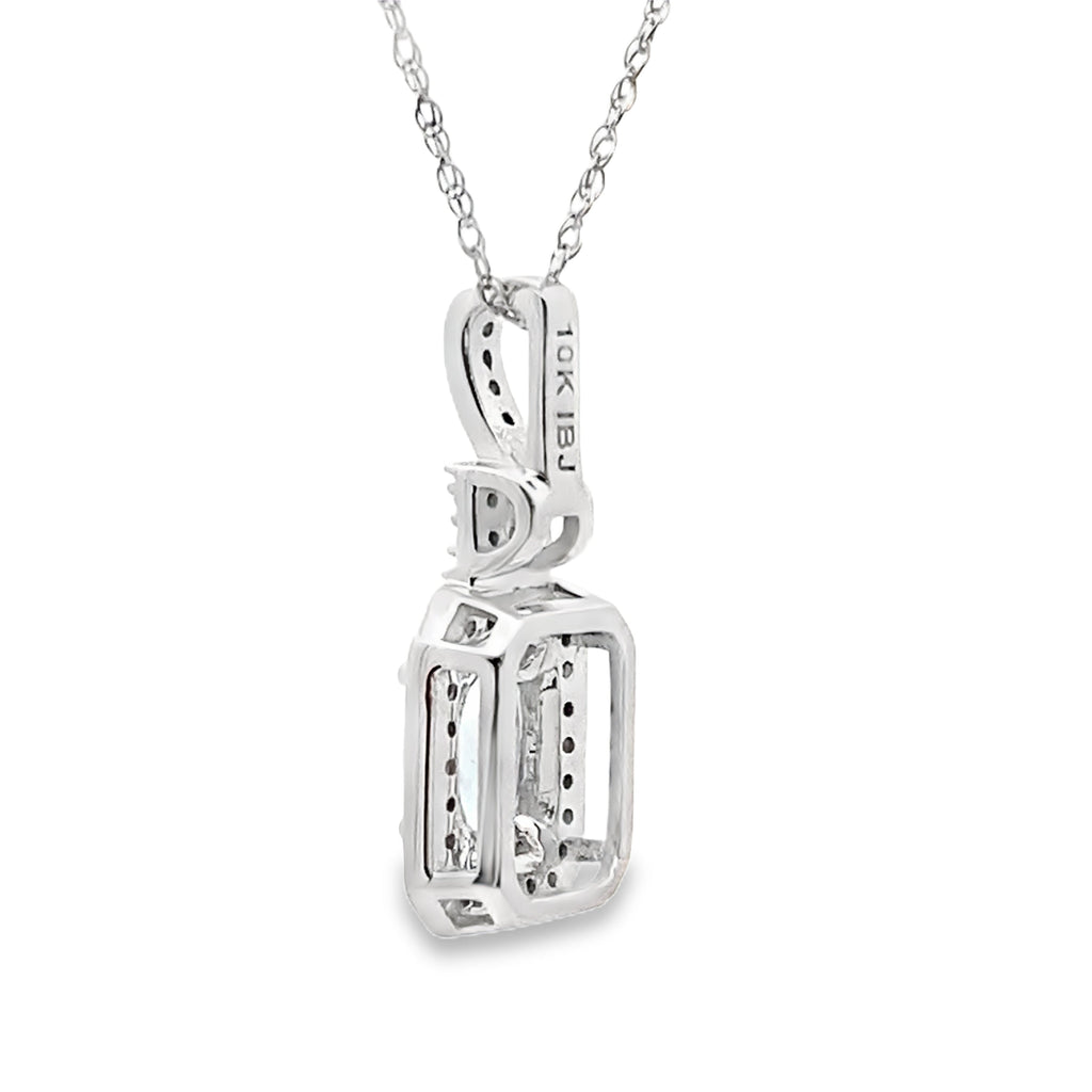 Aquamarine Diamond Fashion Pendants 10KT White Gold