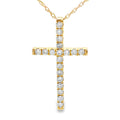 .24ct Diamond Cross Religious Pendant 14KT Yellow Gold