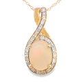 .11ct Opal Diamond Fashion Pendants 14KT Yellow Gold
