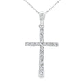 .30ct Diamond Cross Religious Pendant 14KT White Gold