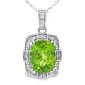 2.03ct Peridot Diamond Fashion Pendants 10KT White Gold