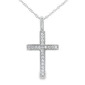 .07ct Diamond Cross Religious Pendant 10KT White Gold