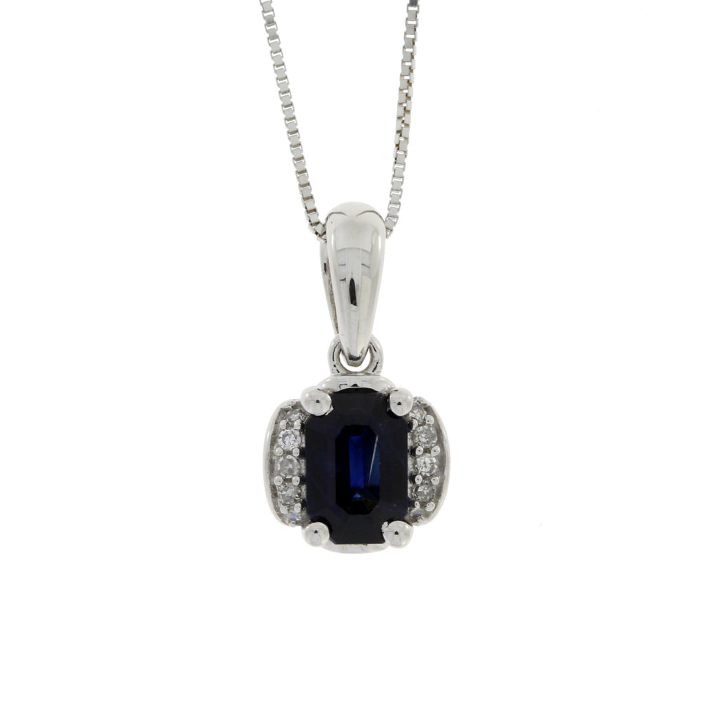 .63ct Sapphire Diamond Fashion Pendants 14KT White Gold