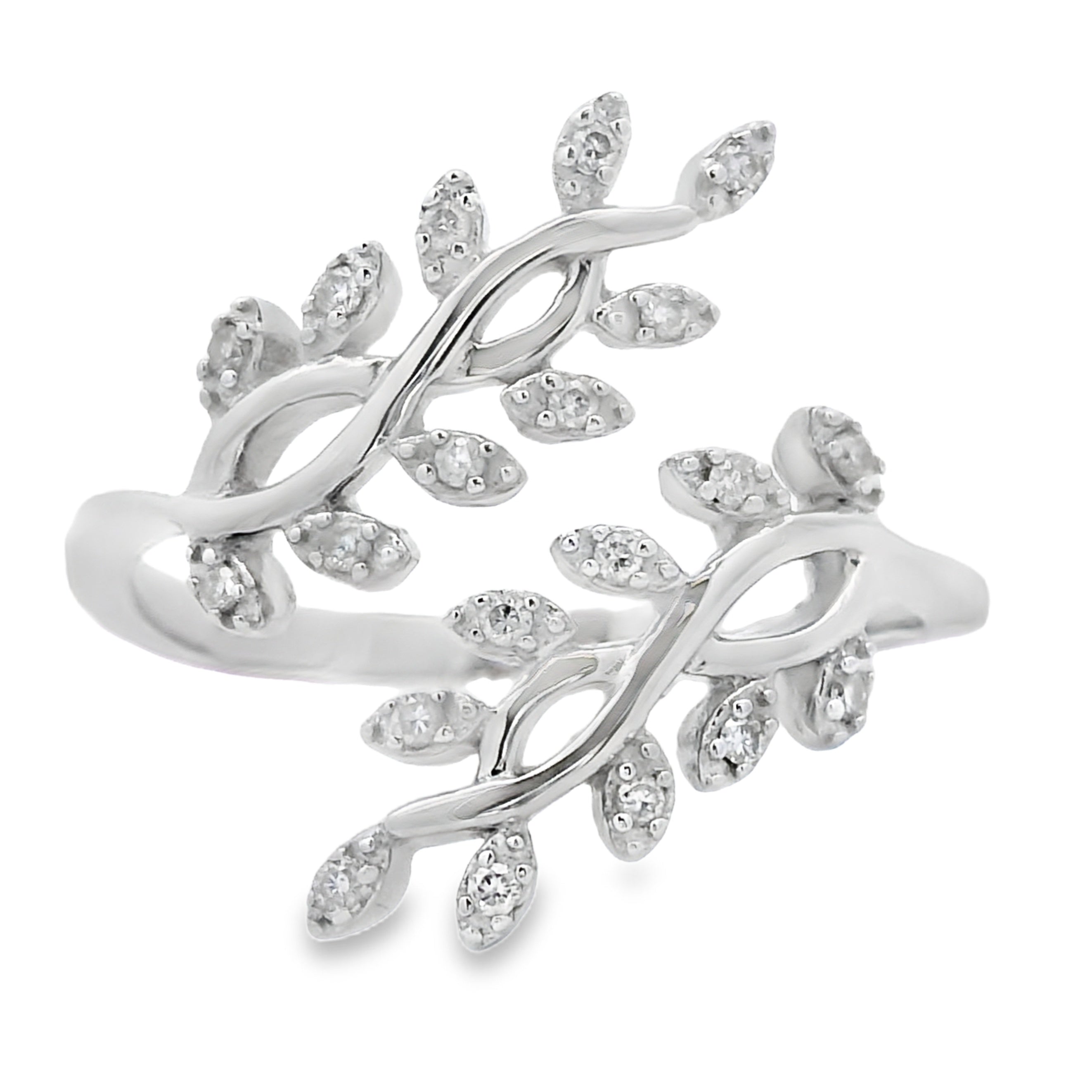 Natural .10ct Diamond Ring Sterling Silver