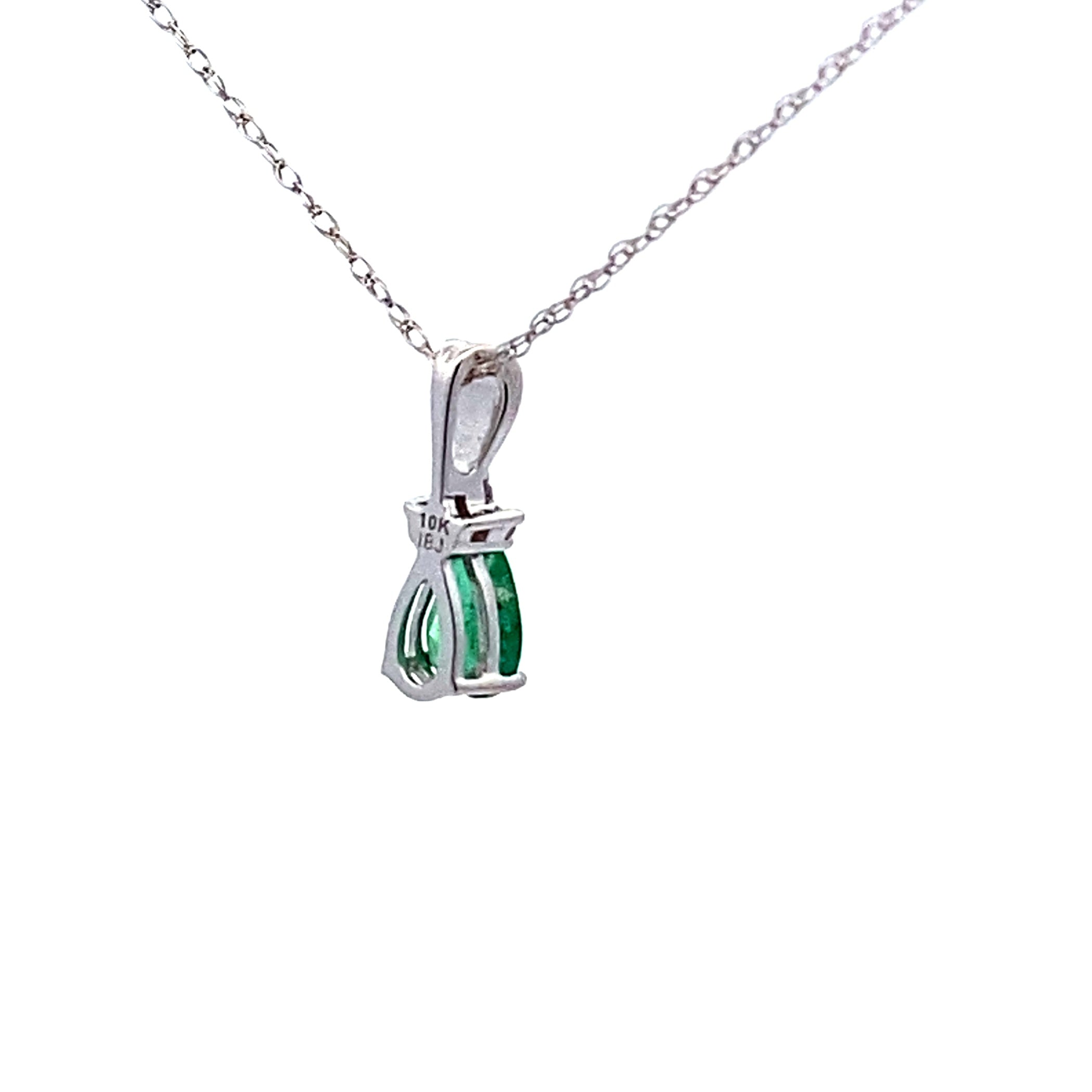 .29ct Emerald Diamond Fashion Pendants 10KT White Gold