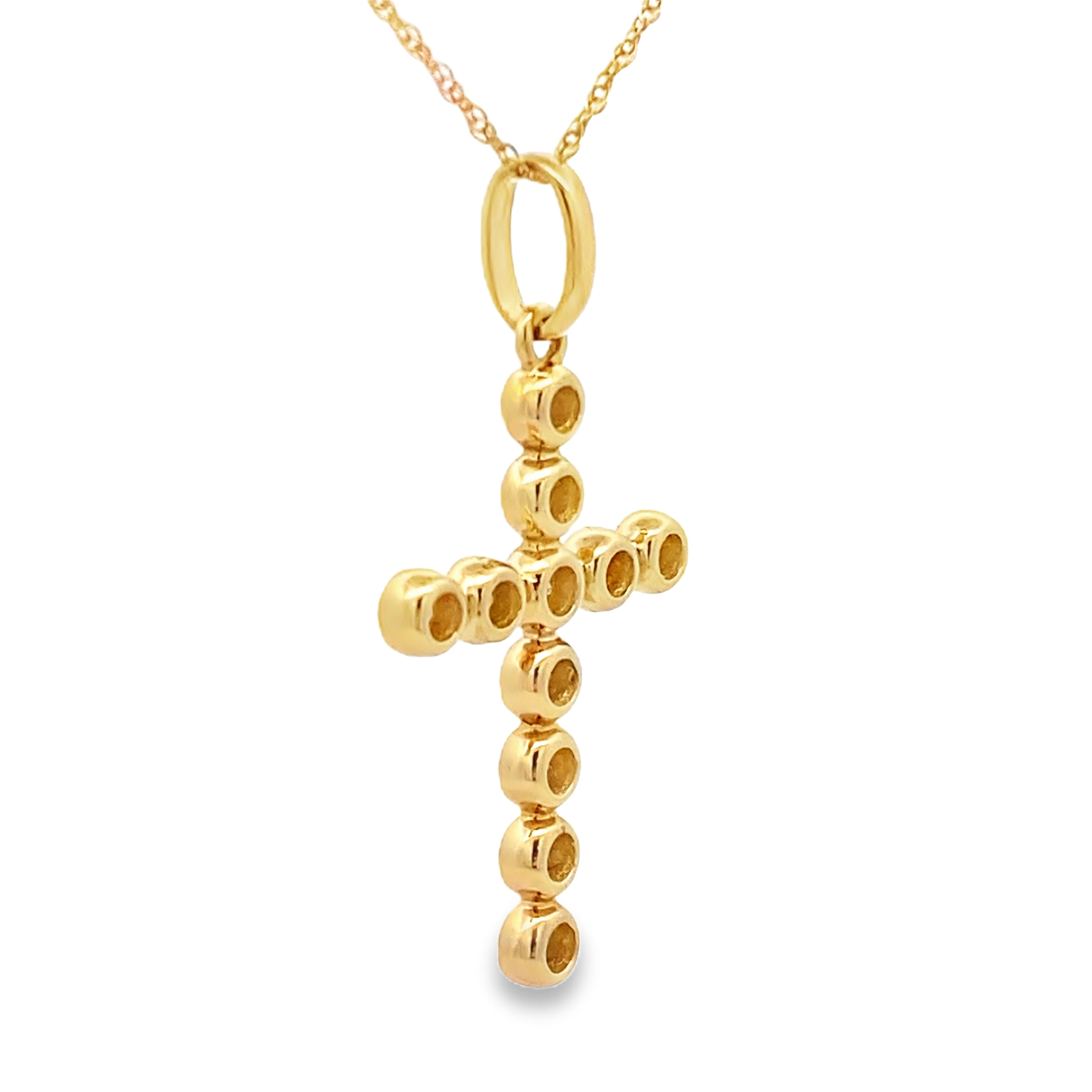 .31ct Diamond Cross Religious Pendant 14KT Yellow Gold