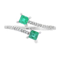 Natural .47ct Emerald Diamond Ring 14KT White Gold