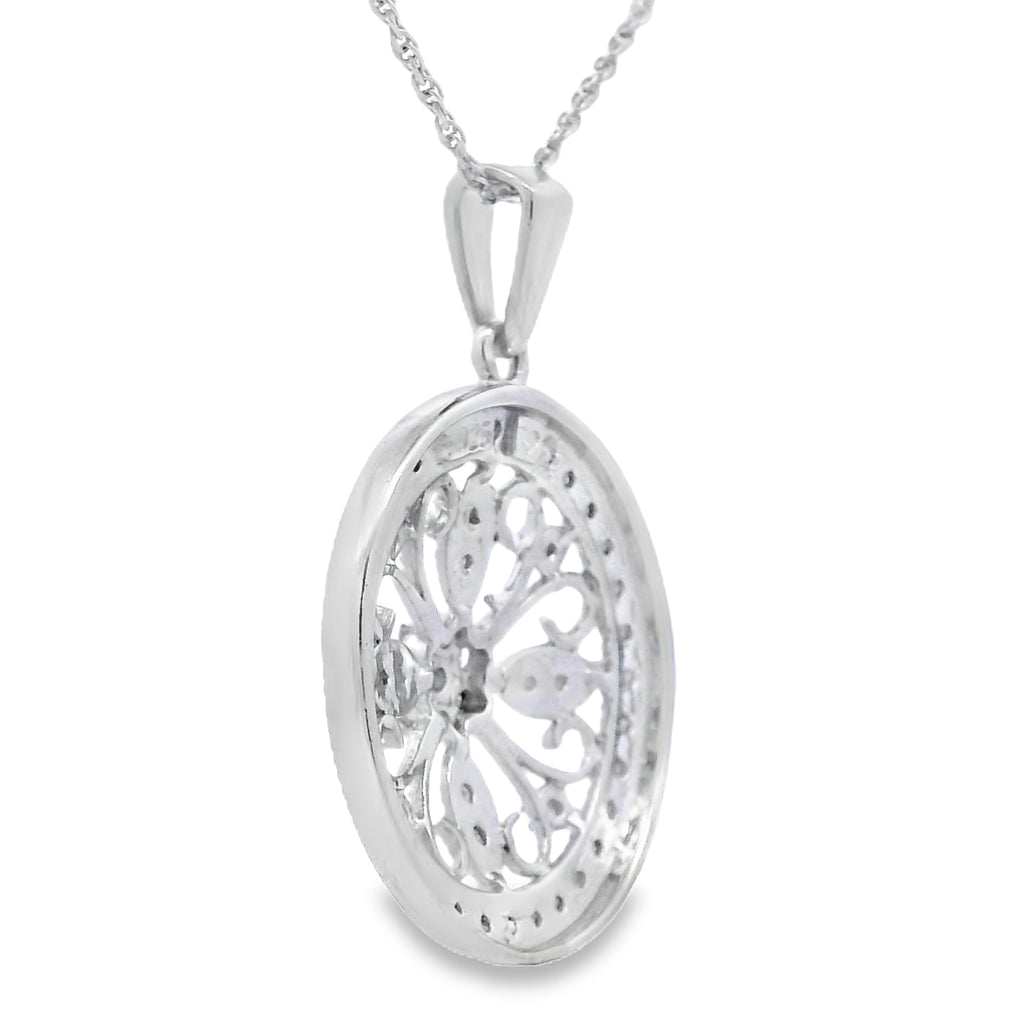 Natural .25ct Diamond Fashion Pendants Sterling Silver