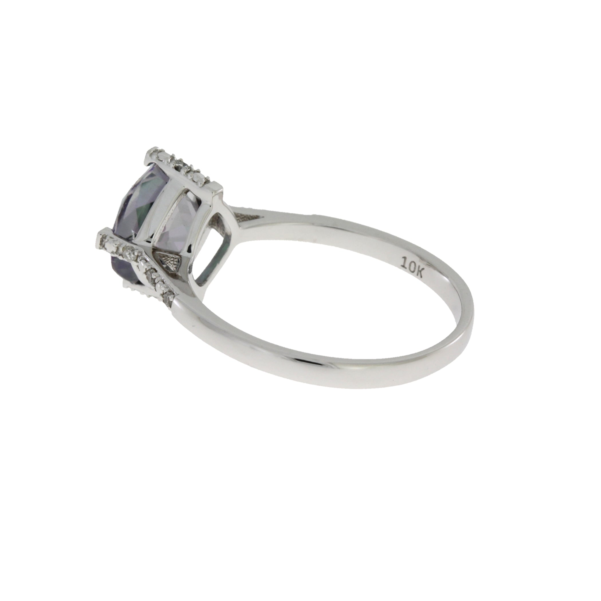 1.25ct Mystic Fire Topaz Diamond Ring 10KT White Gold