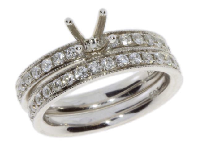 Diamond Semi Mount Engagement Ring 14KT White Gold