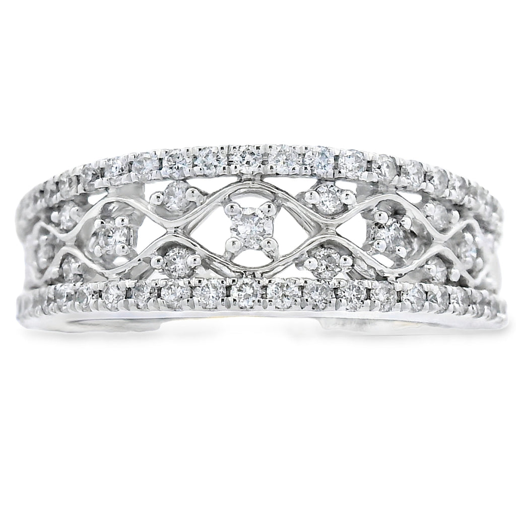 .50ct Diamond Fashion band rings 10KT White Gold