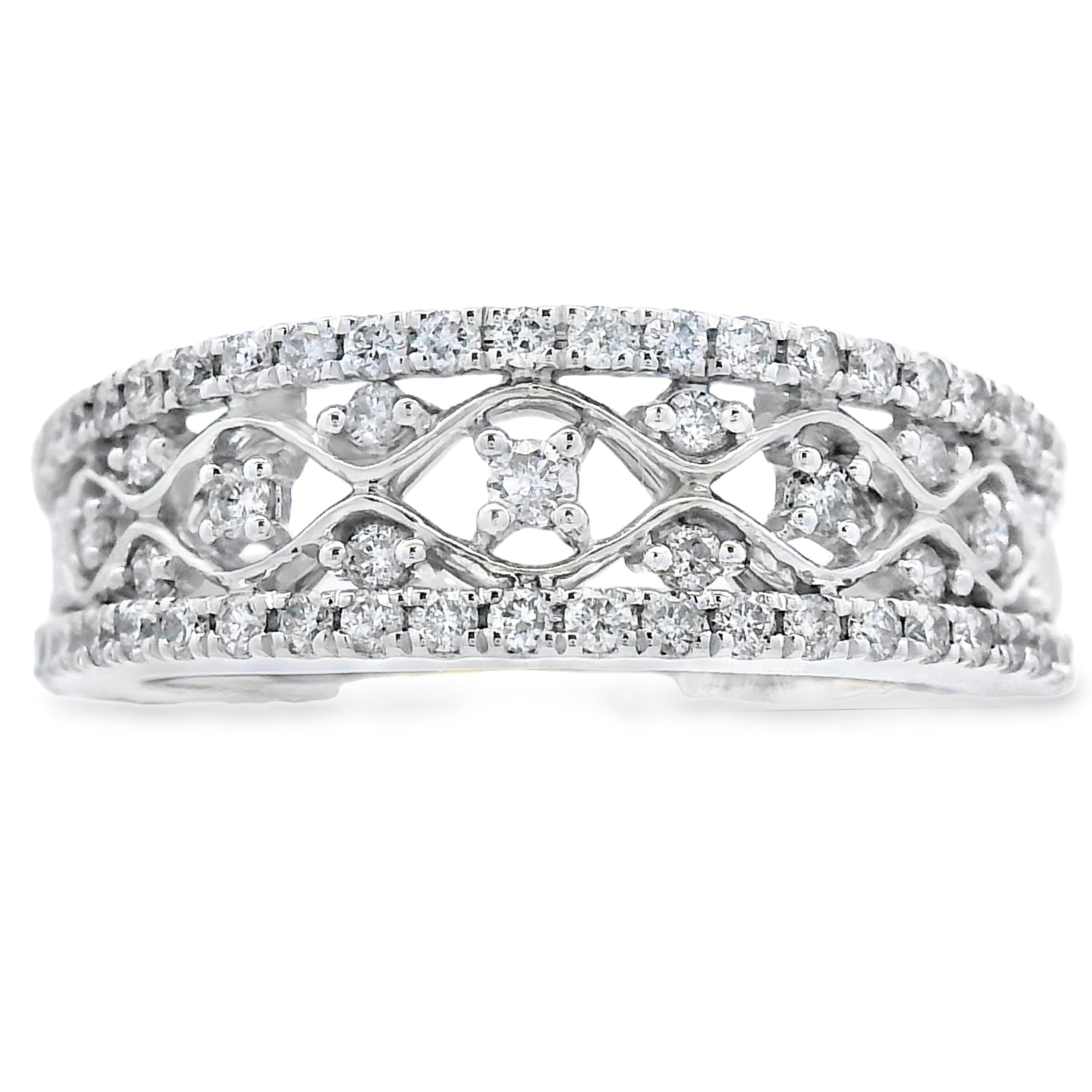 .50ct Diamond Fashion band rings 10KT White Gold