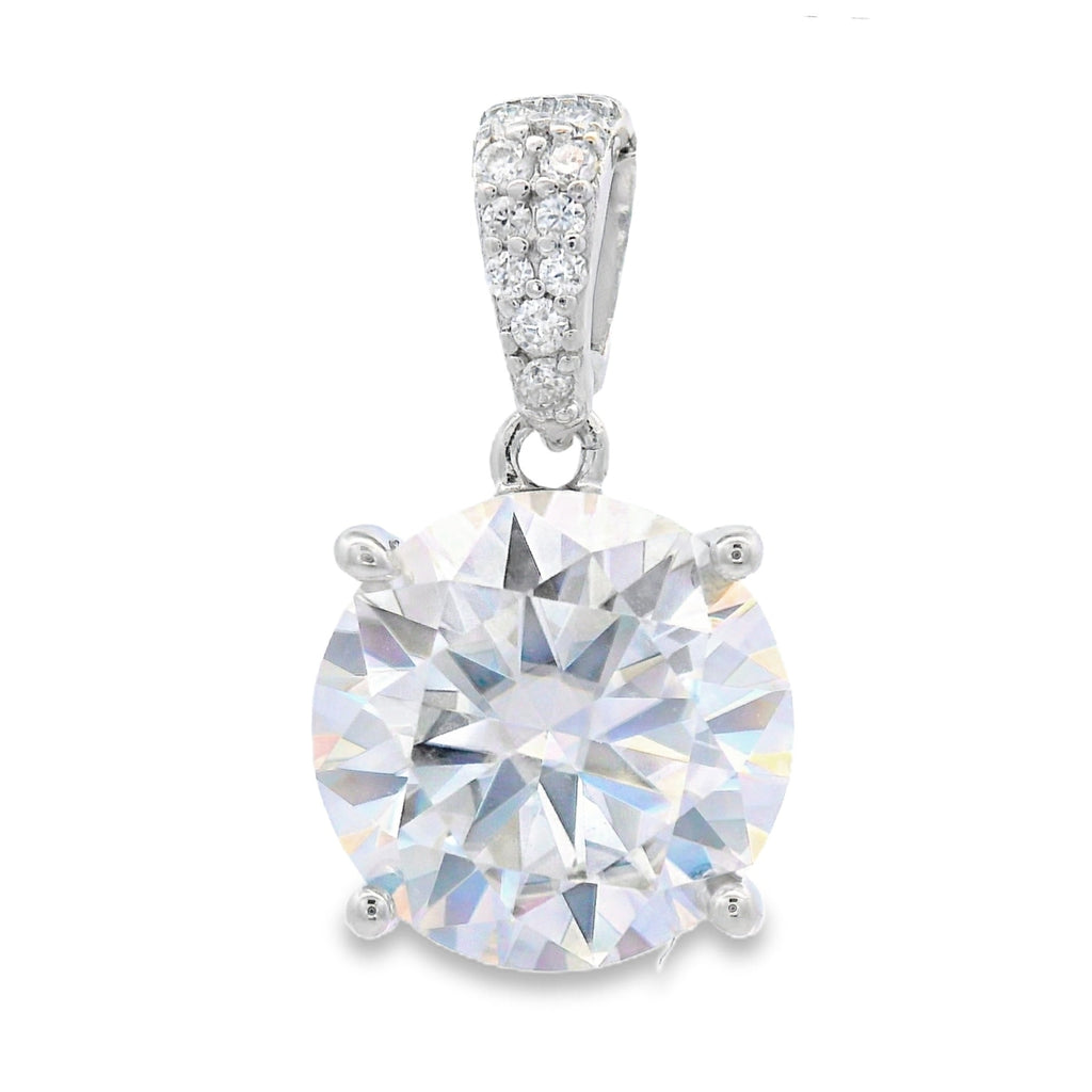 4.00ct Moissanite Pendant Sterling Silver