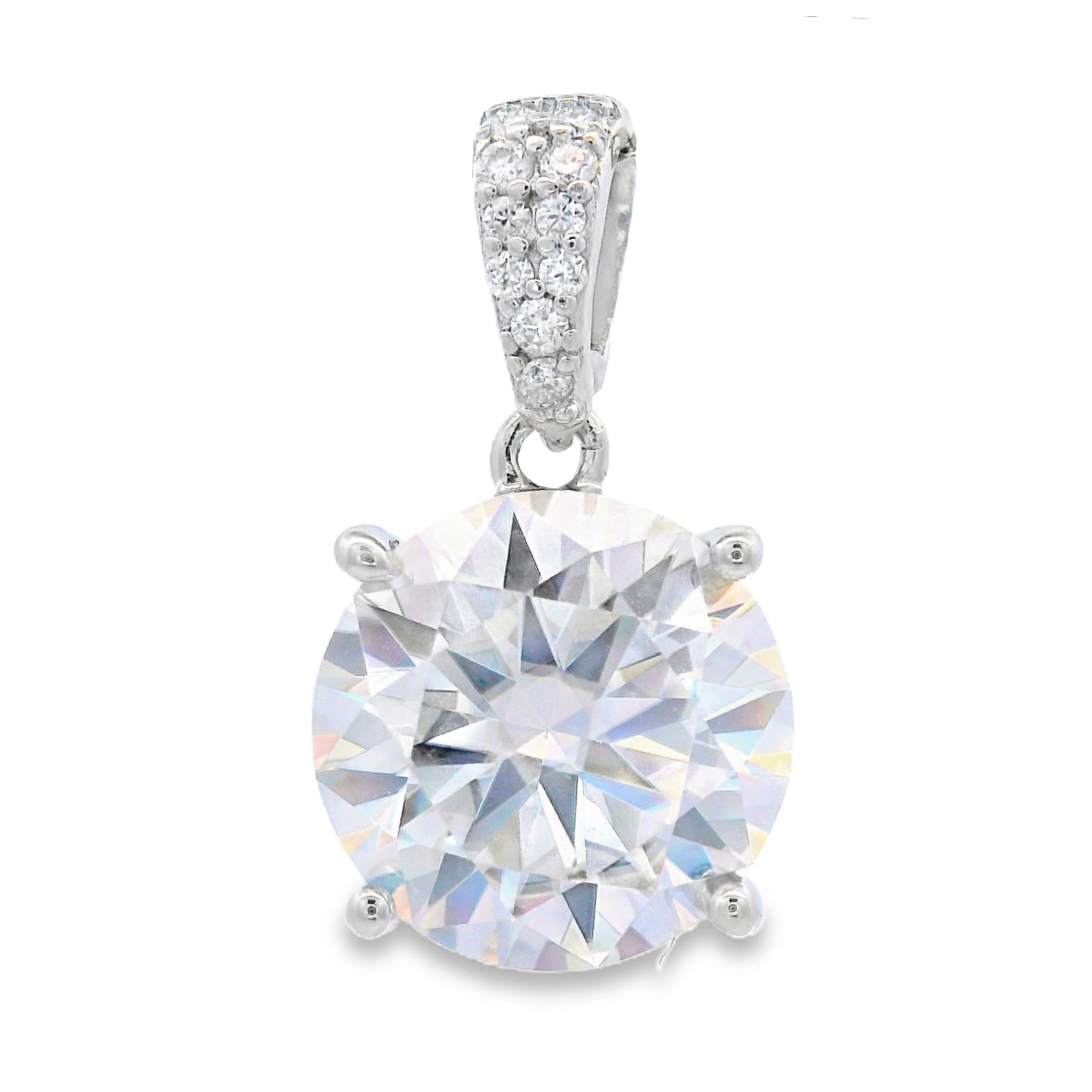 4.00ct Moissanite Pendant Sterling Silver
