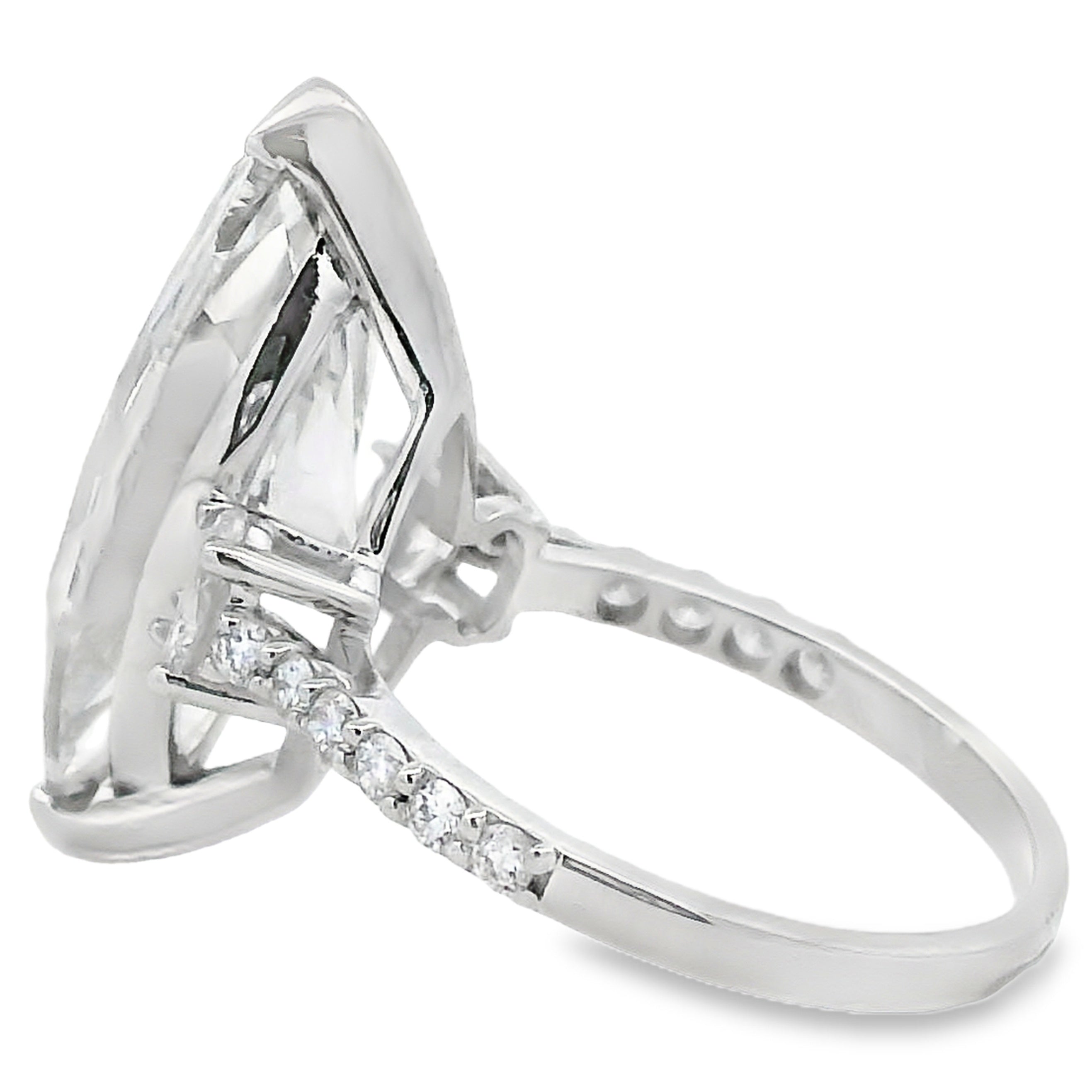 9.85ct Lab Grown Diamond Eng Only 14KT White Gold