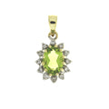 .96ct Peridot Diamond Fashion Pendants 10KT Yellow Gold