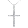 .25ct Diamond Cross Religious Pendant 14KT White Gold