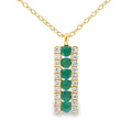.30ct Emerald Diamond Fashion Pendants 14KT Yellow Gold