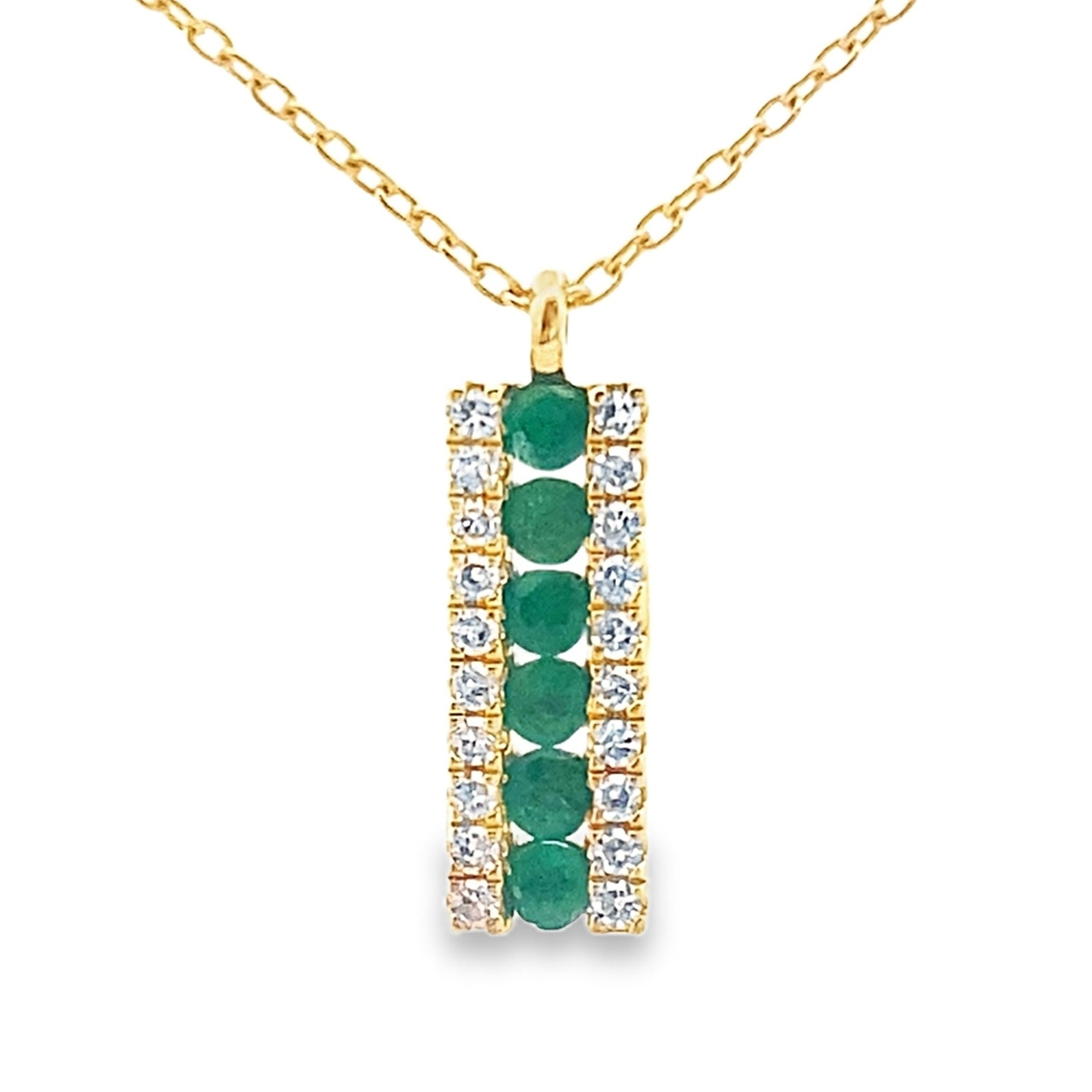 .30ct Emerald Diamond Fashion Pendants 14KT Yellow Gold