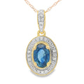 Sapphire Diamond Fashion Pendants 10KT Yellow Gold