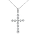.15ct Diamond Cross Religious Pendant 14KT White Gold