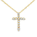 .12ct Diamond Cross Religious Pendant 14KT Yellow Gold