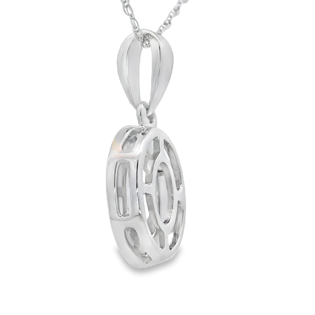 Rose Quartz Diamond Fashion Pendants 10KT White Gold