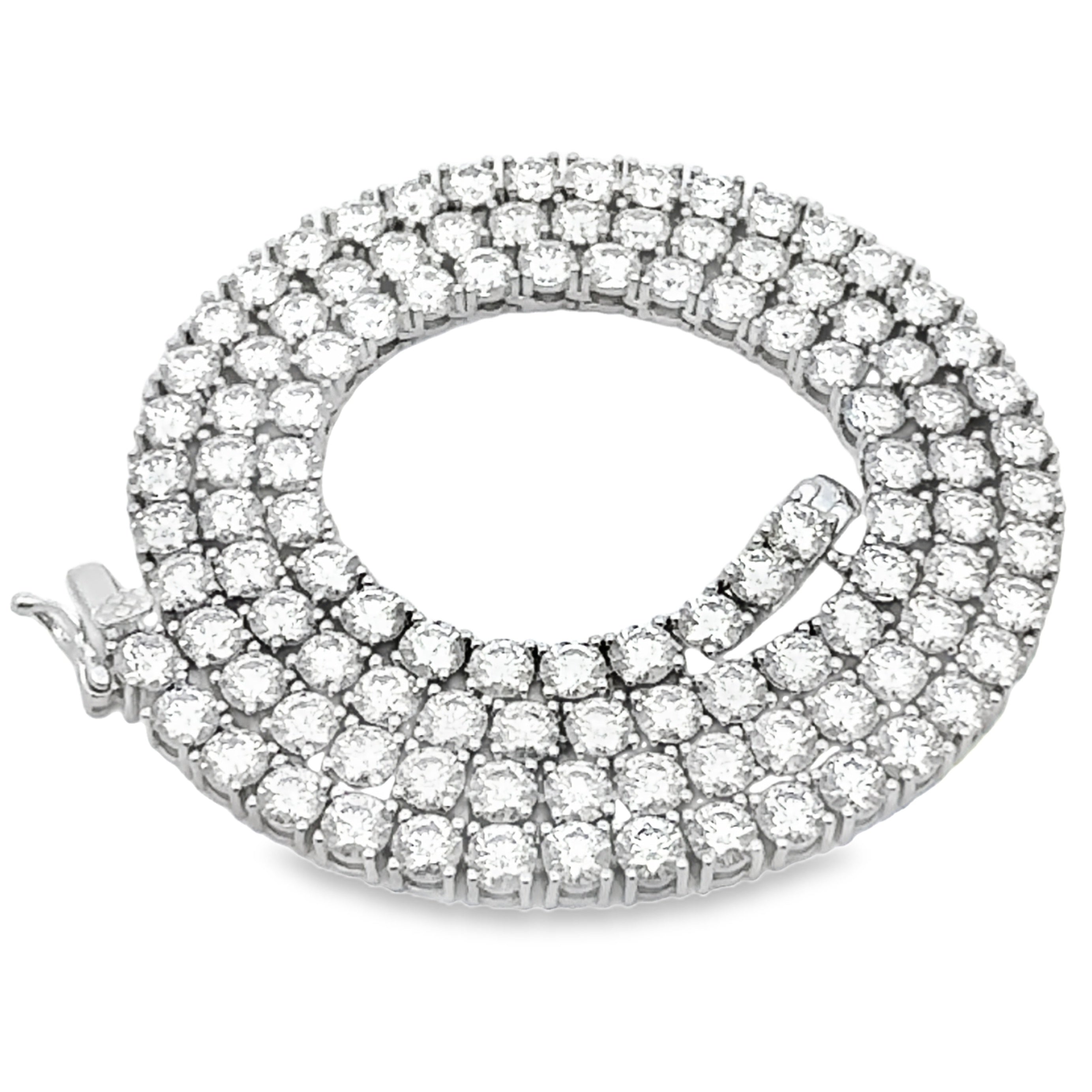 39.98ct Moissanite Tennis Necklace Sterling Silver