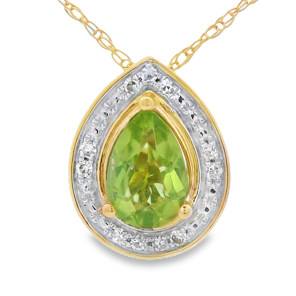 .47ct Peridot Diamond Fashion Pendants 10KT Yellow Gold