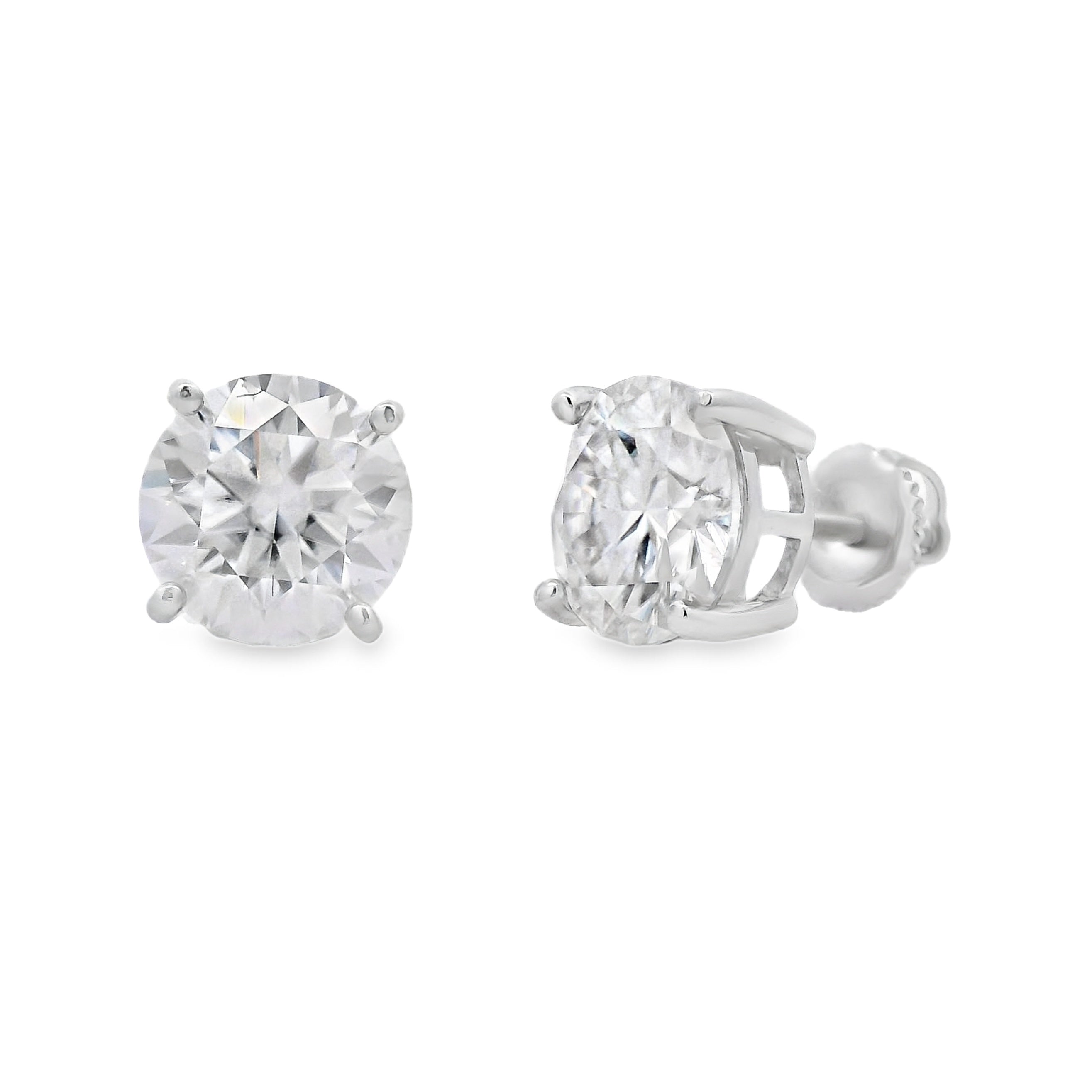 6.00ct Moissanite Stud Earrings Sterling Silver
