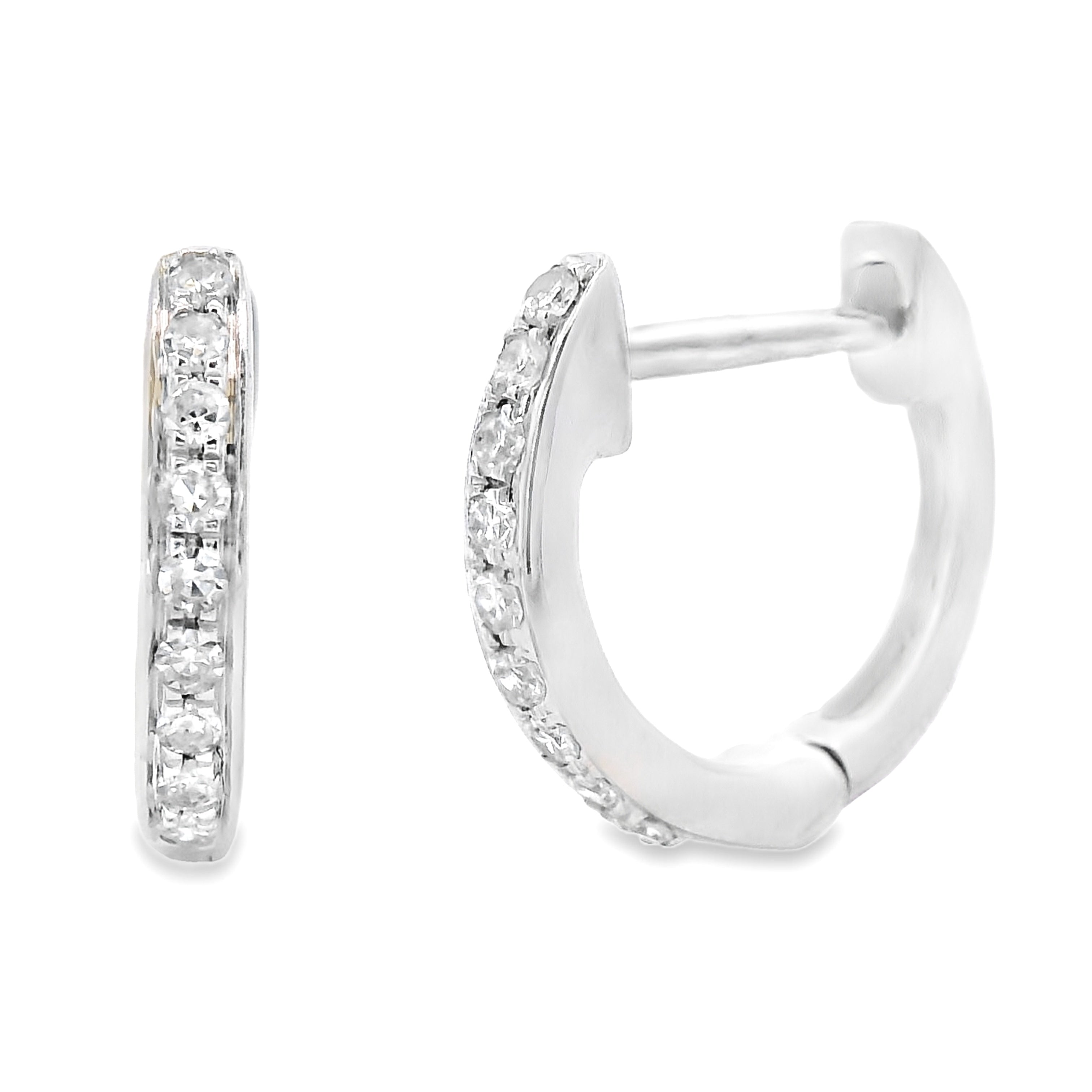 .09ct Diamond Hoop Earrings 10KT White Gold