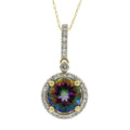 Mystic Fire Topaz Fashion Pendants 14KT Yellow Gold
