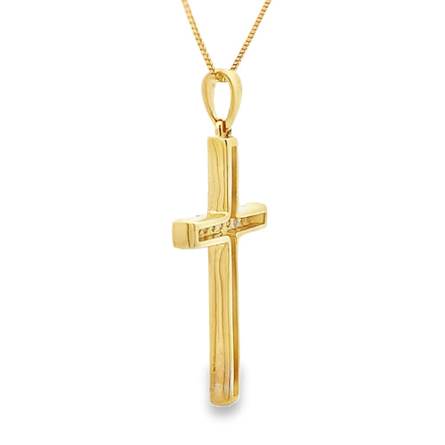 .22ct Diamond Cross Religious Pendant 14KT Yellow Gold