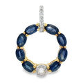 Sapphire Diamond Fashion Pendants 14KT Yellow Gold