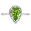 1.10ct Peridot Diamond Ring 14KT White Gold