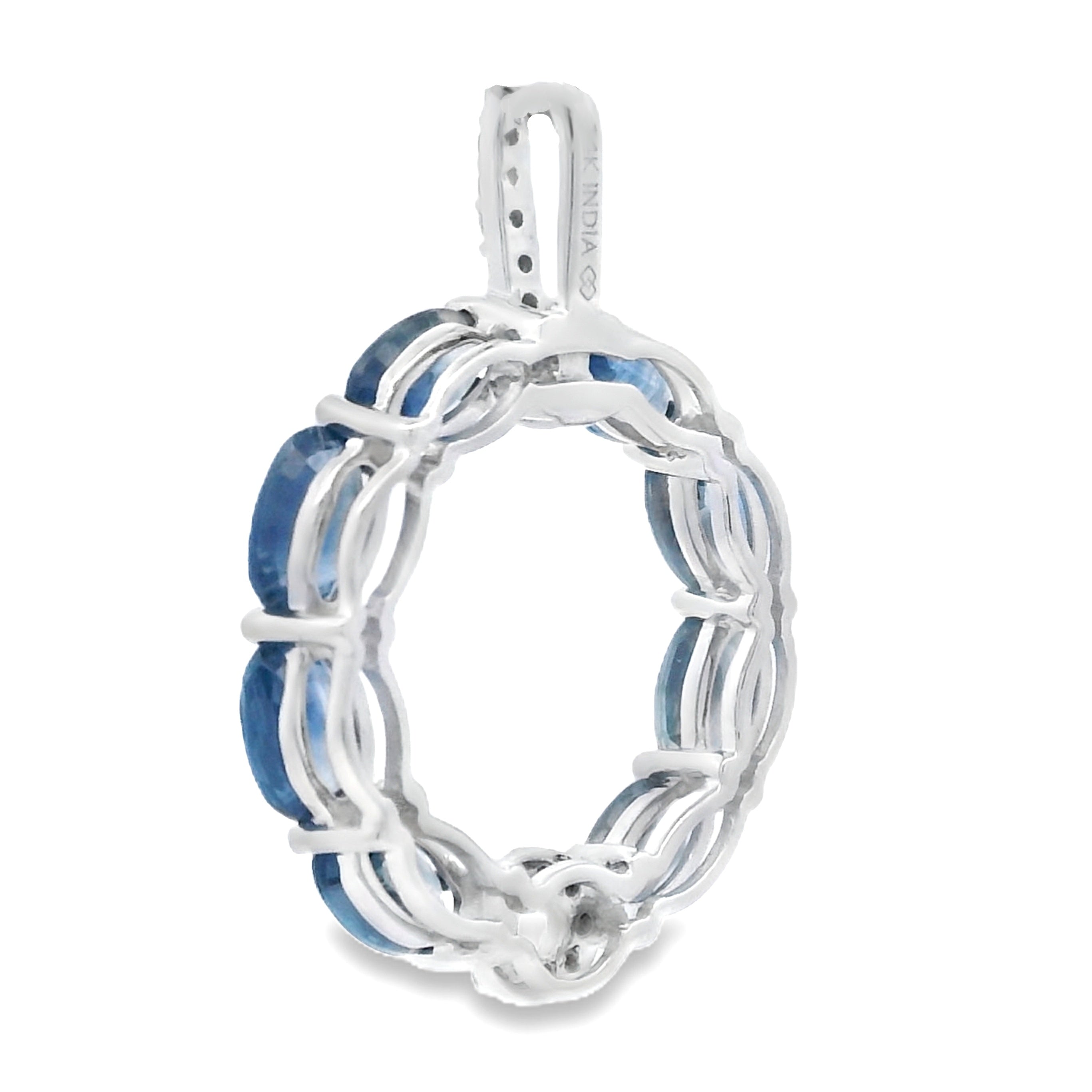 Sapphire Diamond Fashion Pendants 14KT White Gold