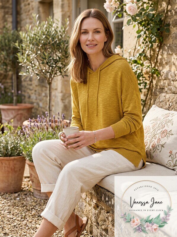 Eileen Fisher Organic Cotton Linen Slub Hooded Top in, Size Small