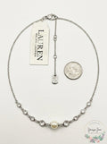 Lauren Ralph Lauren Silver-Tone Crystal and Imitation Pearl  Necklace