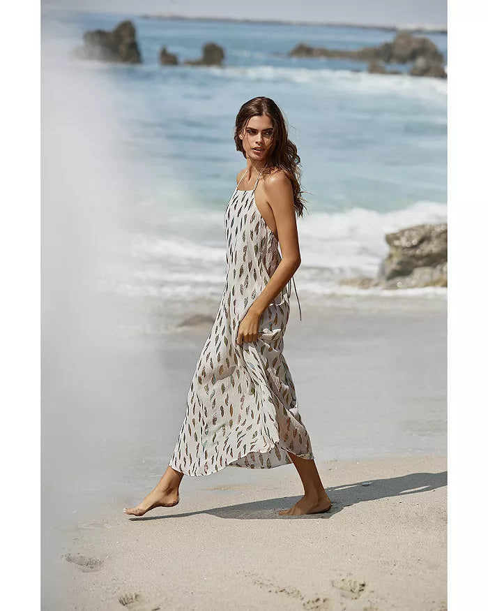 PQ Swim Womens Chantel Printed Cover Up Maxi Dress, XS
