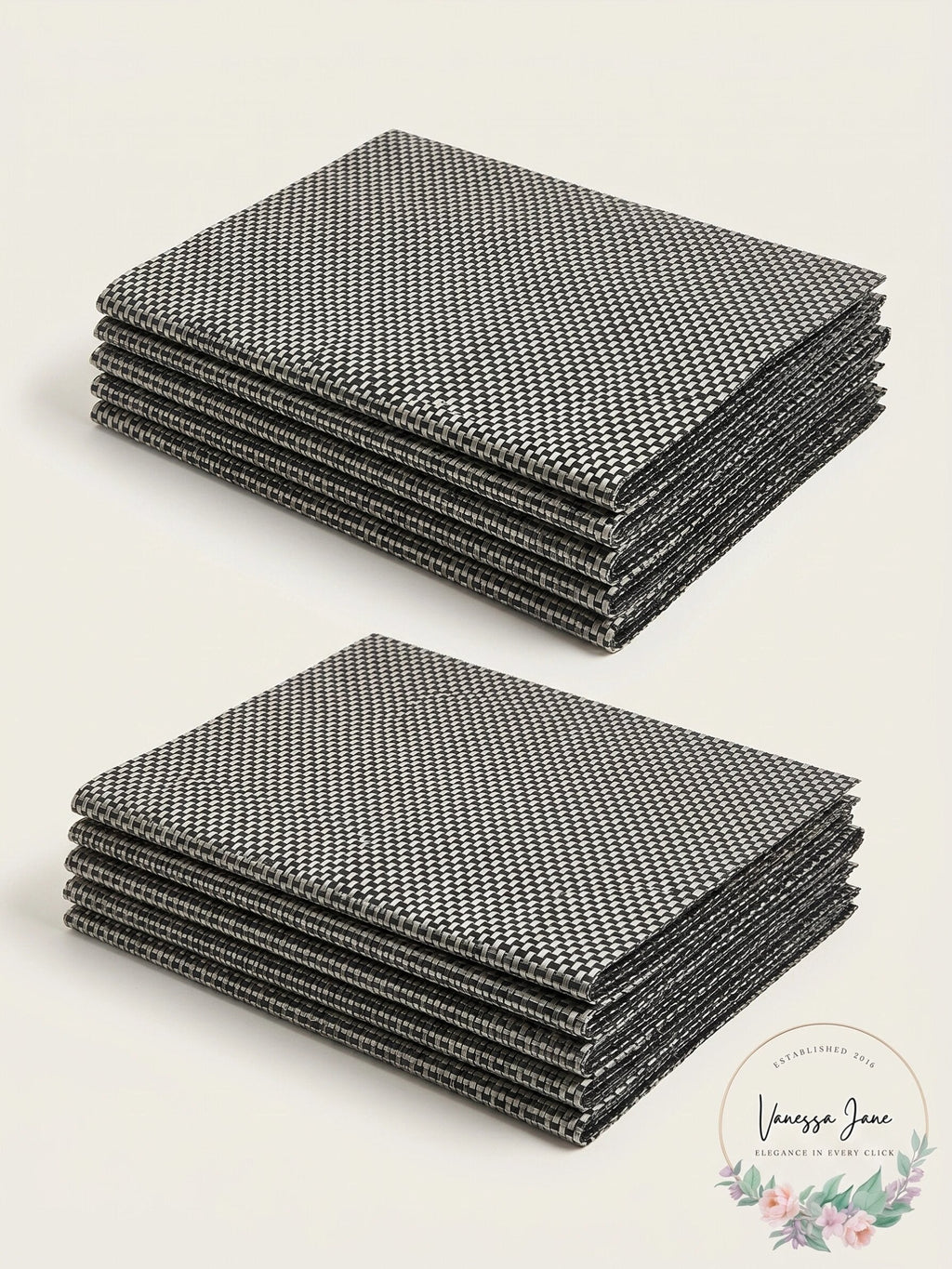 Kraftware EveryTable Bamboo Placemat in Silver/Black (Set of 12)