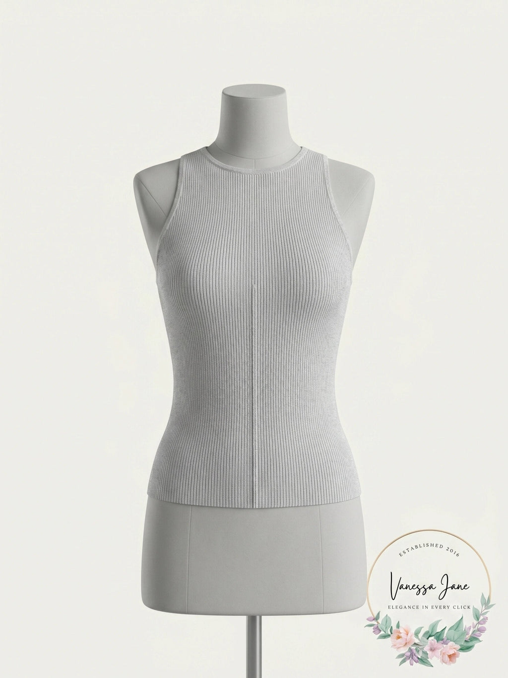 International Concepts Ribbed Sweater Tank Top, Size Large