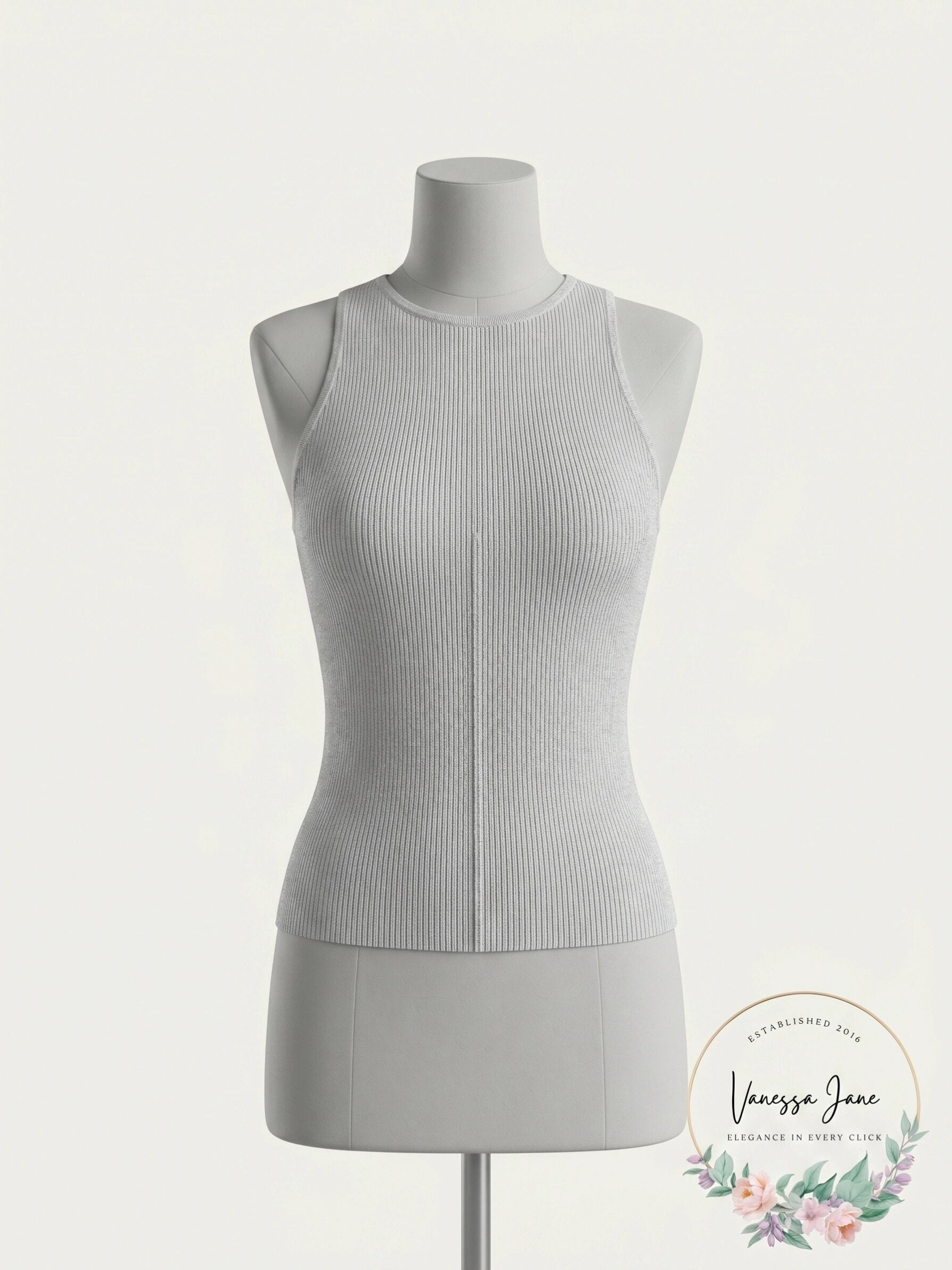 International Concepts Ribbed Sweater Tank Top, Size Large