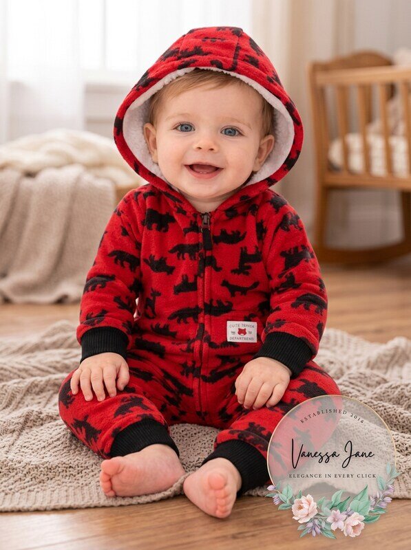 Carter's Baby Boys Hooded Fleece Jumpsuit