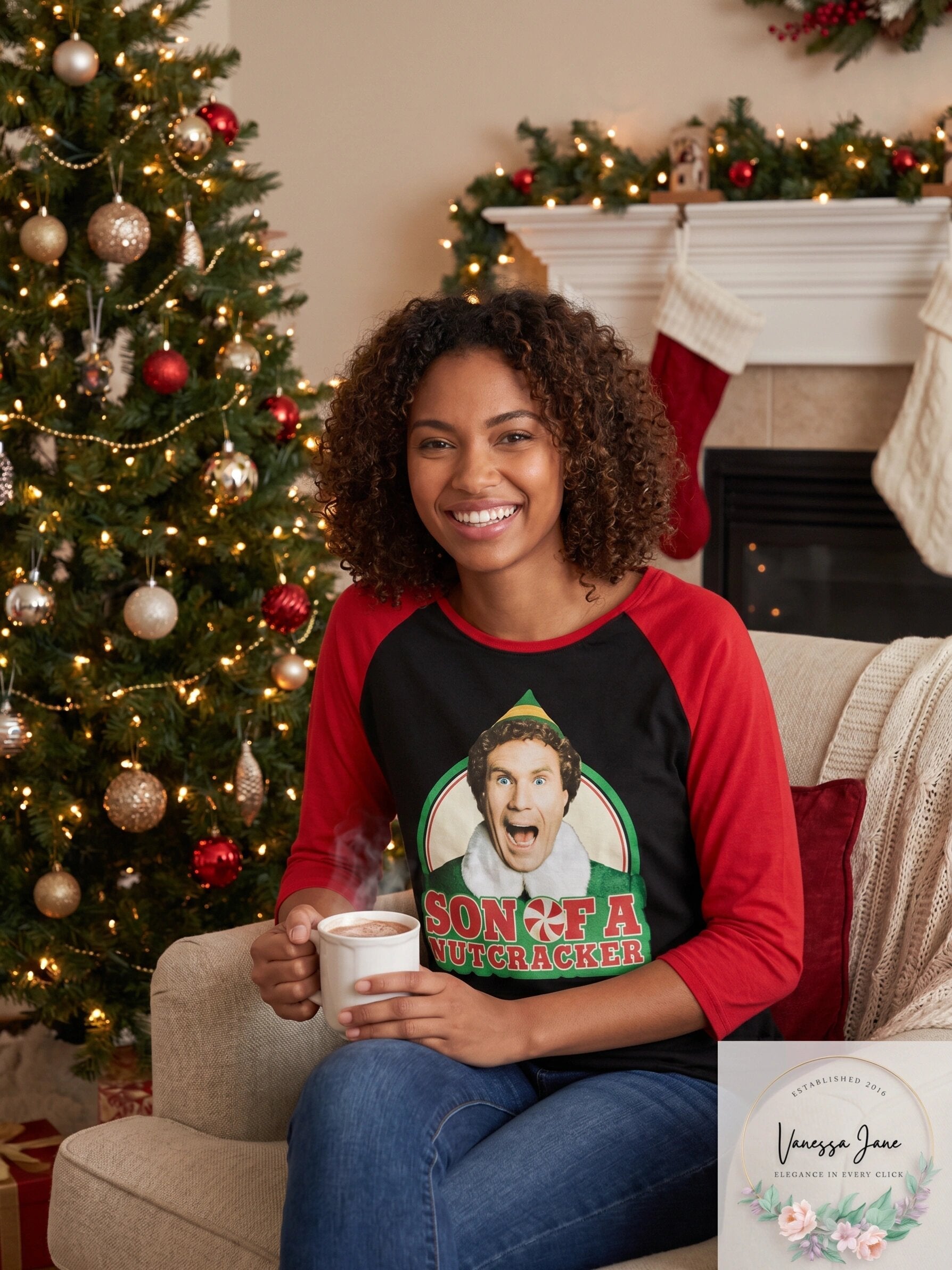 Love Tribe Juniors Elf Graphic-Print 3/4-Sleeve T-Shirt